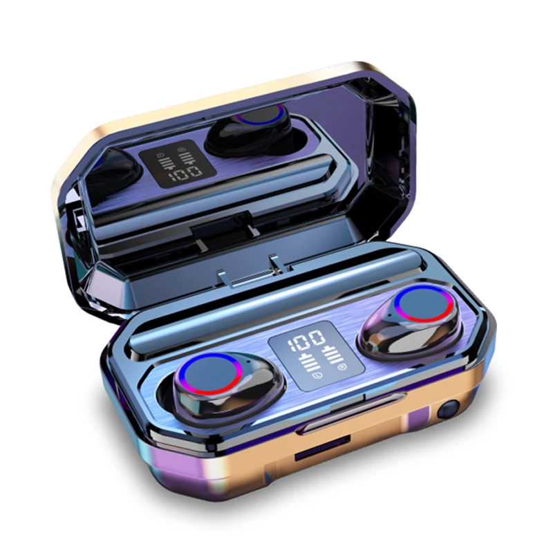 

2200mAh Wireless Bluetooth Earphones Led Display Touch Control Music Sport Waterproof Headsets Earbuds Headphone With Microphone