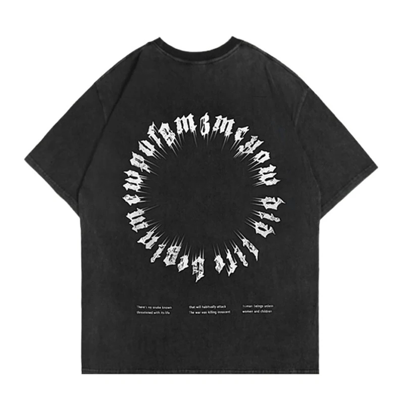 

Hip Hop T Shirt Men Cotton Retro Distressed Letter Printied T-shirts Summer Baggy O-Neck Casual Tee Oversized Unisex Streetwear