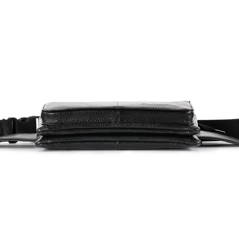 

PI UNCLE Men's Leather Multi-Layer Thin Mobile Phone Belt Bag Small