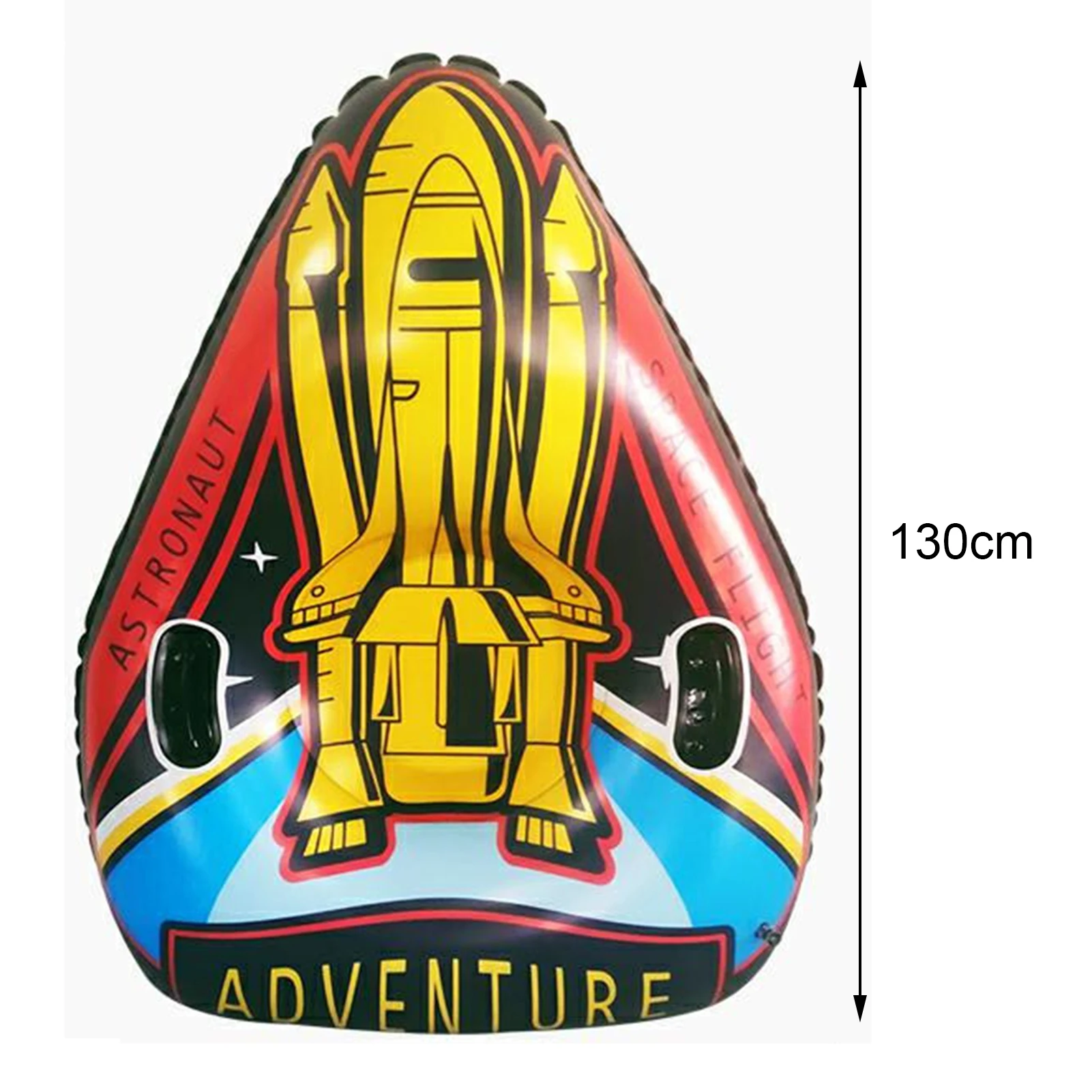 

Winter Sports Triangle Rocket Pattern Inflatable Lightweight Sled Snow Tube Ring
