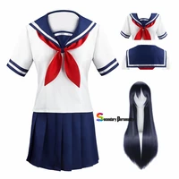 yandere simulator ayano aishi cosplay costumes school uniform jk uniform short sleeve top skirt bow tie full sets women girls