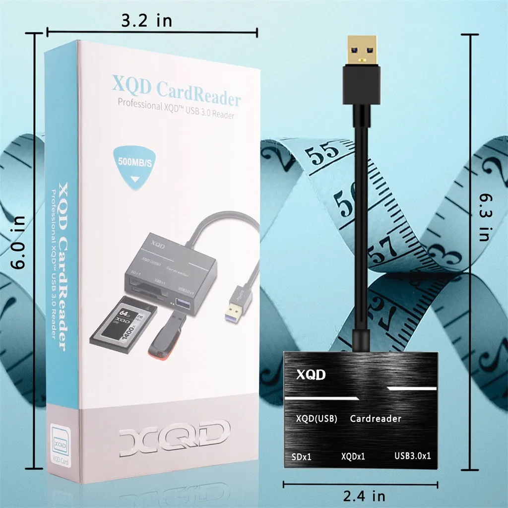 Портативный кардридер камеры XQD SD памяти 256G высокоскоростной USB 3 0 концентратор
