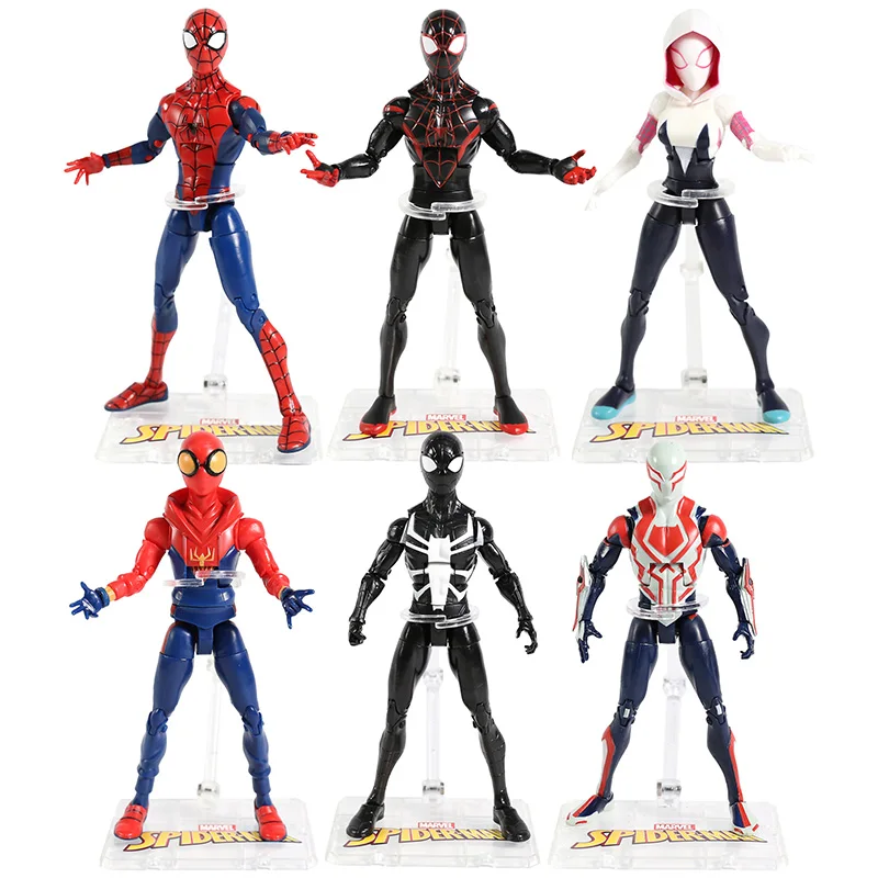 

Marvel Toy Spiderman Into The Spider Verse Cartoon Action Figure Miles Morales Gwen 2099 Doll Toys