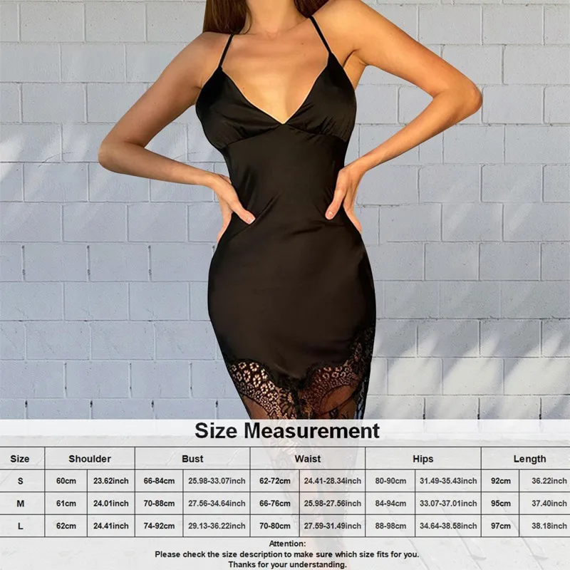 

Open Back Bandage Dress Women Sexy Deep V Spaghetti Strap Backless Dress Mesh Lace Stitching Dress Skinny Club Party Dress Robe