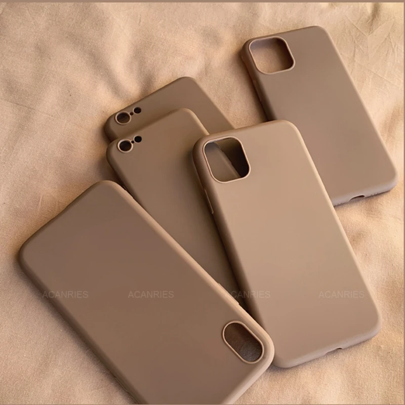 silicone candy color phone case on for oppo realme 8 7 pro 4g 5g 7i 6 5 c21 c20 c12 c3 matte soft tpu back cover coffee cases free global shipping