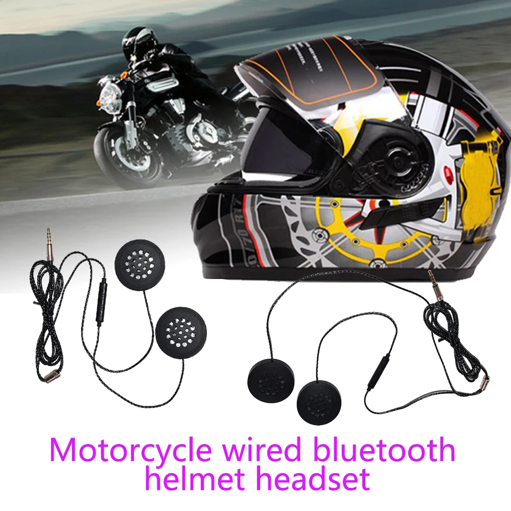 

Motorcycle Helmet Headset Handsfree Wire-Controlled 3.5mm PlugAnti-interference Interphone Music Player High Quality