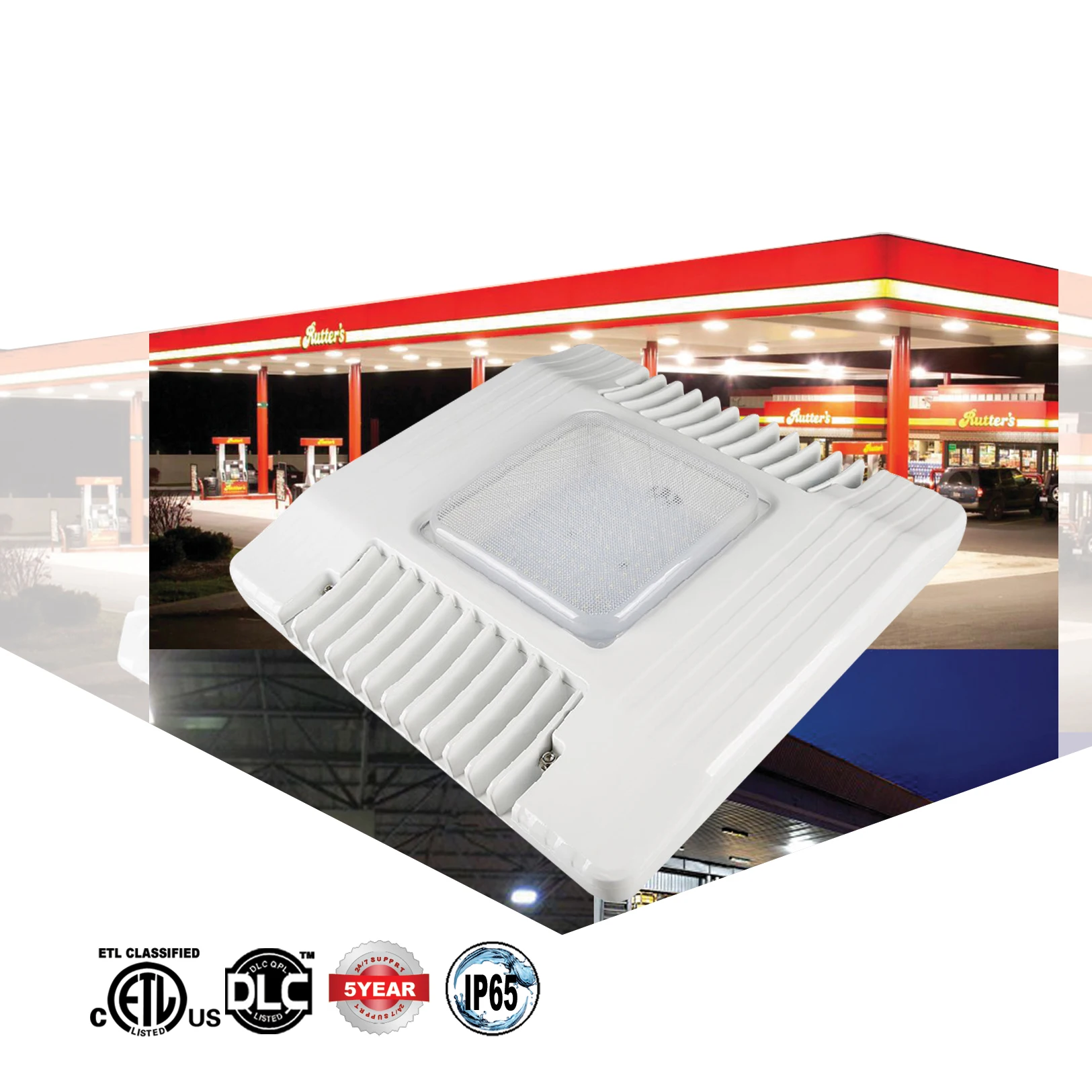 Светодиодный светильник для АЗС 5 шт. 150 Вт высокая яркость наружный с навесом ETL и