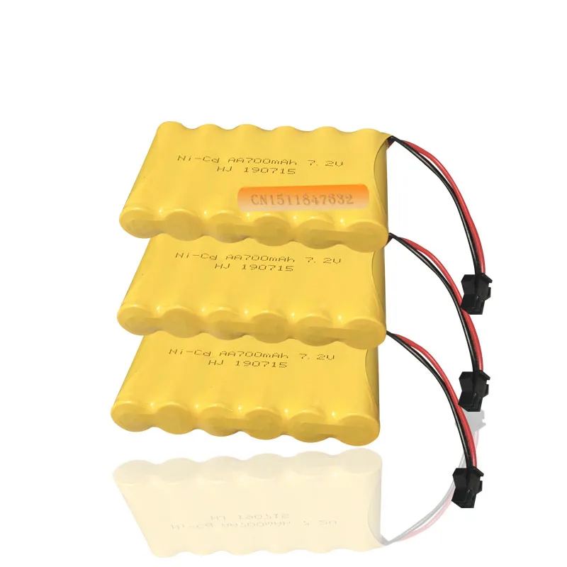 10 шт. 7 2 v батарея 700mah ni cd aa гидридных и никель кадмиевых типов аккумуляторов