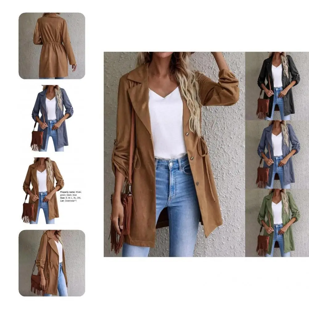 

Fashionable Women Outerwear Eye-catching Breathable Lapel Collar Women Outerwear Women Blazer Coat Women Overcoat