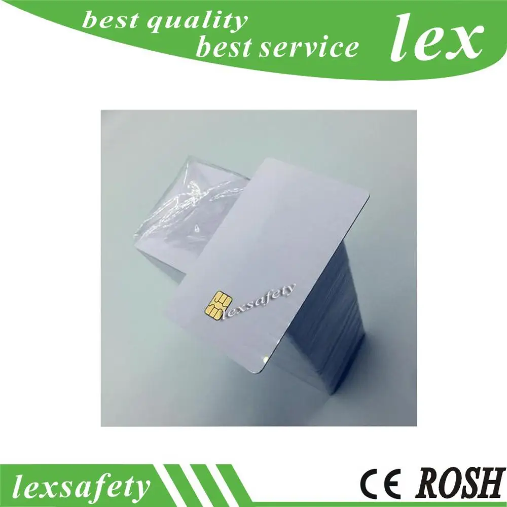 (100 шт./лот) ISO7816 Blank Contact FM4442 Chip PVC Smart IC Card для открыток в отеле и членских карт|contact