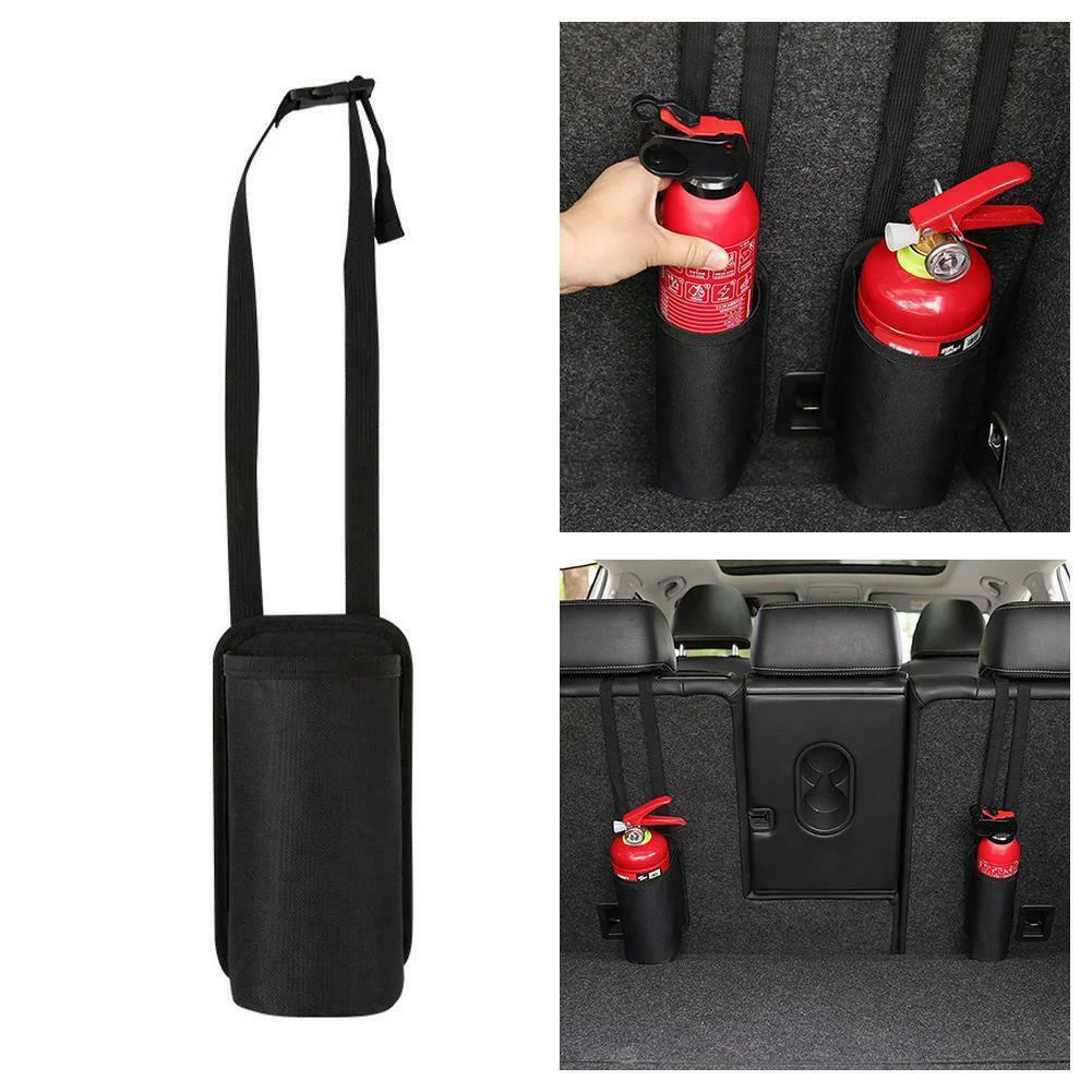 

8/11cm Car Trunk Organizer Elastic Fixing Belt Storage Bag Trunk Seat Back Holder Fire Extinguisher Hanging Bag Trunk Organizer