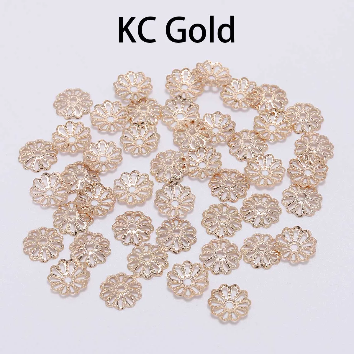 KC Gold 200 шт./пакет 7 мм, 9 мм, цветок застежки в форме цветка золотые серебряные обниматели для бусин для самостоятельного изготовления ювелирных изделий браслет серьги аксессуары-фурнитура - Цвет: KC Gold