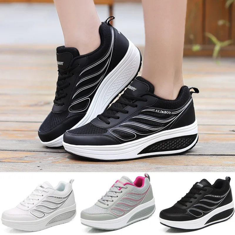 

Женские кроссовки, дышащие кроссовки на массивной подошве, увеличивающие рост, удобные повседневные кроссовки