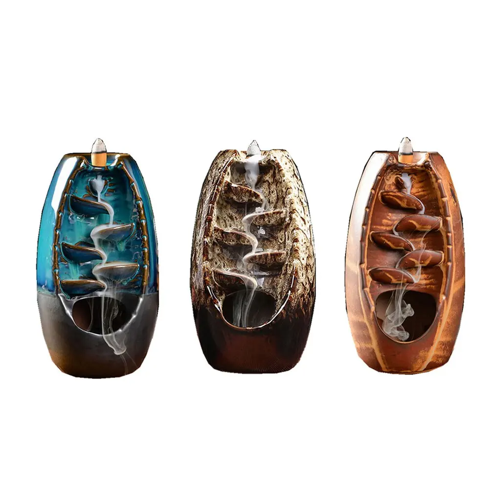 

Ceramic Incense Holder Backflow Waterfall Smoke Burner Incense Home Decoration Creative Incense Burner