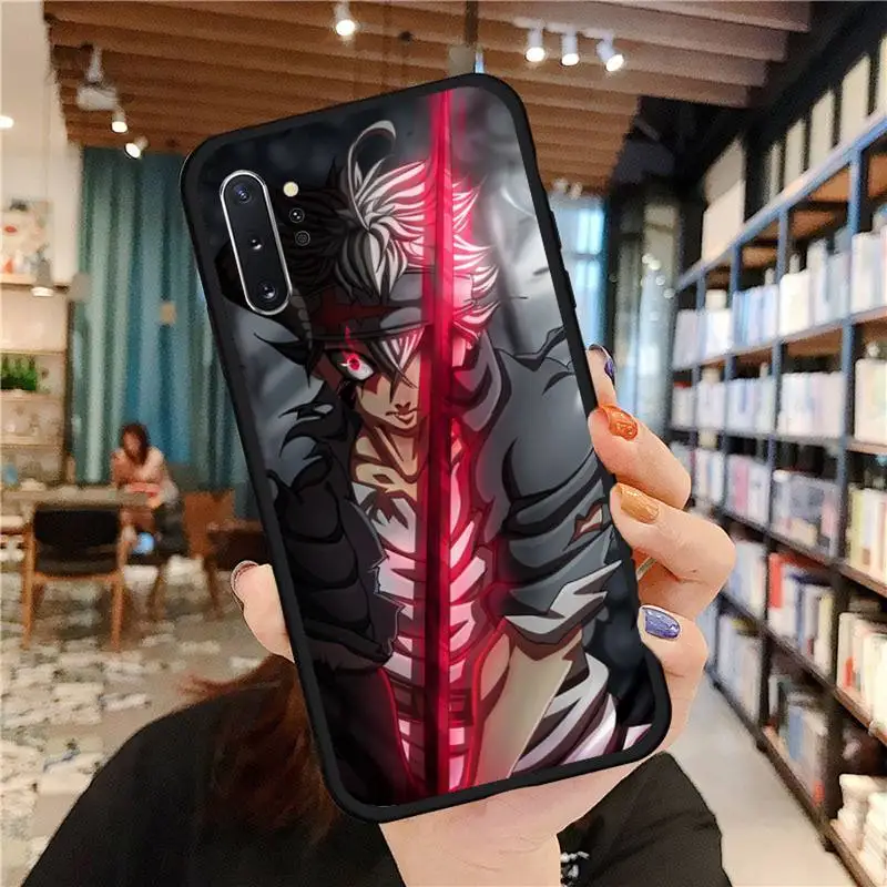 

anime Black Clover Phone Case for samsung galaxy a51 a52 a71 a50 a12 a72 a21s a70 s21 s20 fe s10 note 20 10 ultra plus coque