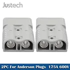 Justech 2 шт. 175A 600V для АНДЕРСОН СТИЛЬ разъемы с 10 AWG посеребренные Твердые медные клеммы ACDC Электроинструмент комплект