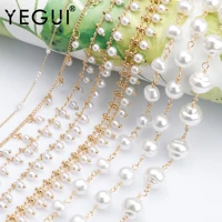 yegui c179diy chain18k gold platedcopper metalplastic pearlcharmshand madediy bracelet necklacejewelry making1mlot