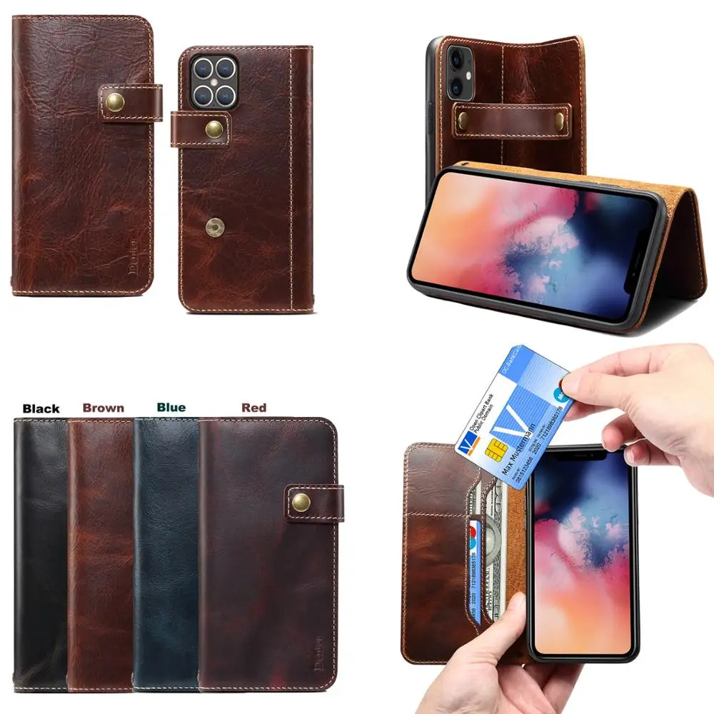 Чехол кошелек из натуральной кожи для iPhone X XR XS Max 12 11 Pro 7 8 Plus SE 2020 чехол книжка с