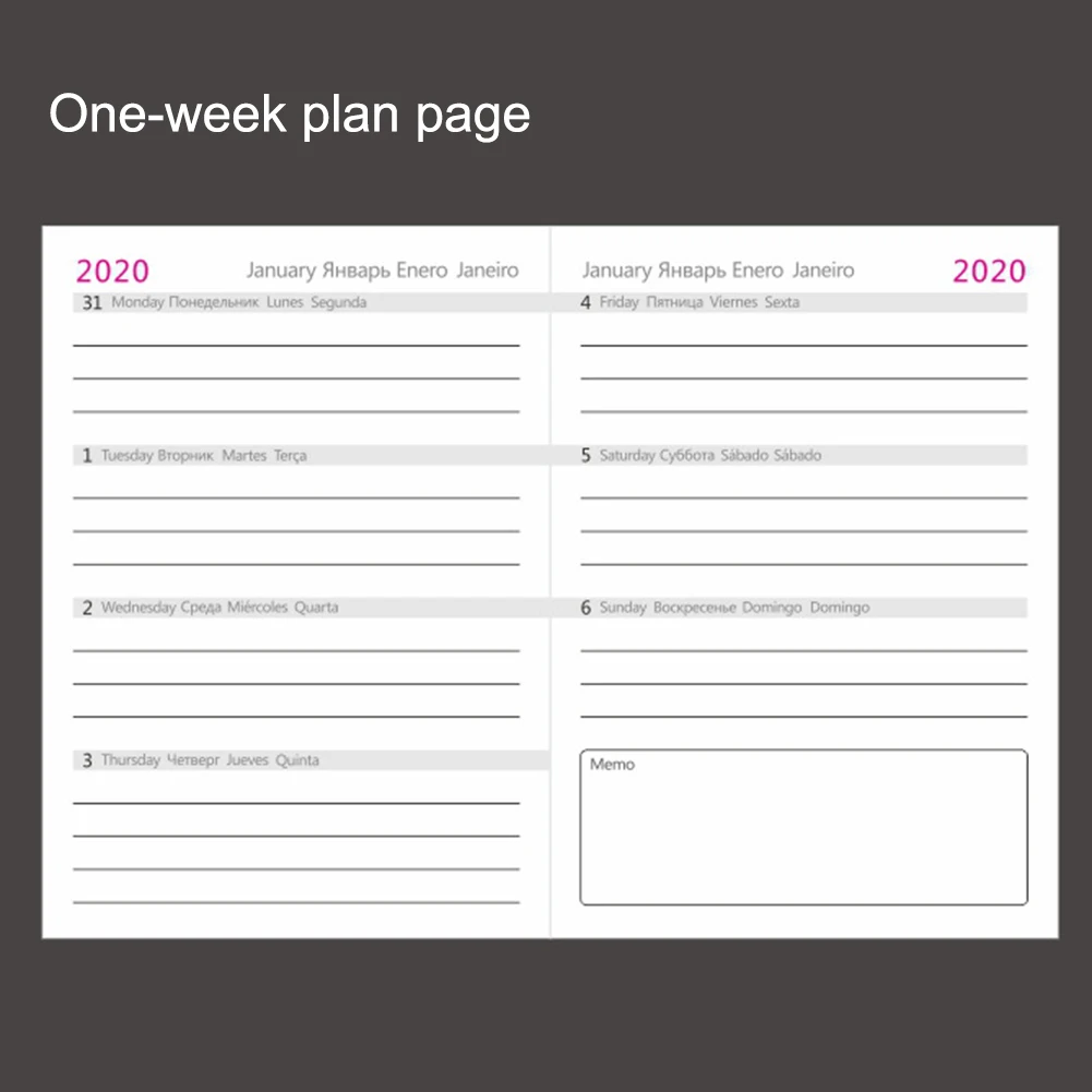 Календарь 2020 планировщик A6 Еженедельный дневник блокнот школьные канцелярские