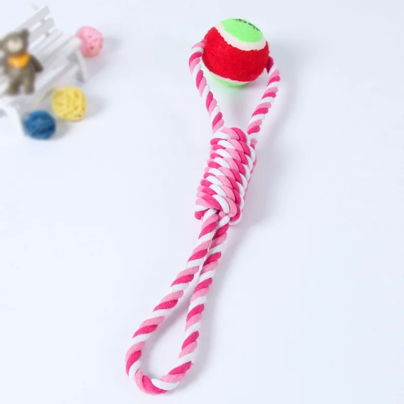

Pe Ball Toy Cotton Rope Dog Chew Ball Toy Cotton Cord Soft Molar Bite-Resistant Toys Funny Pet Cat Dog Interative Training Toy