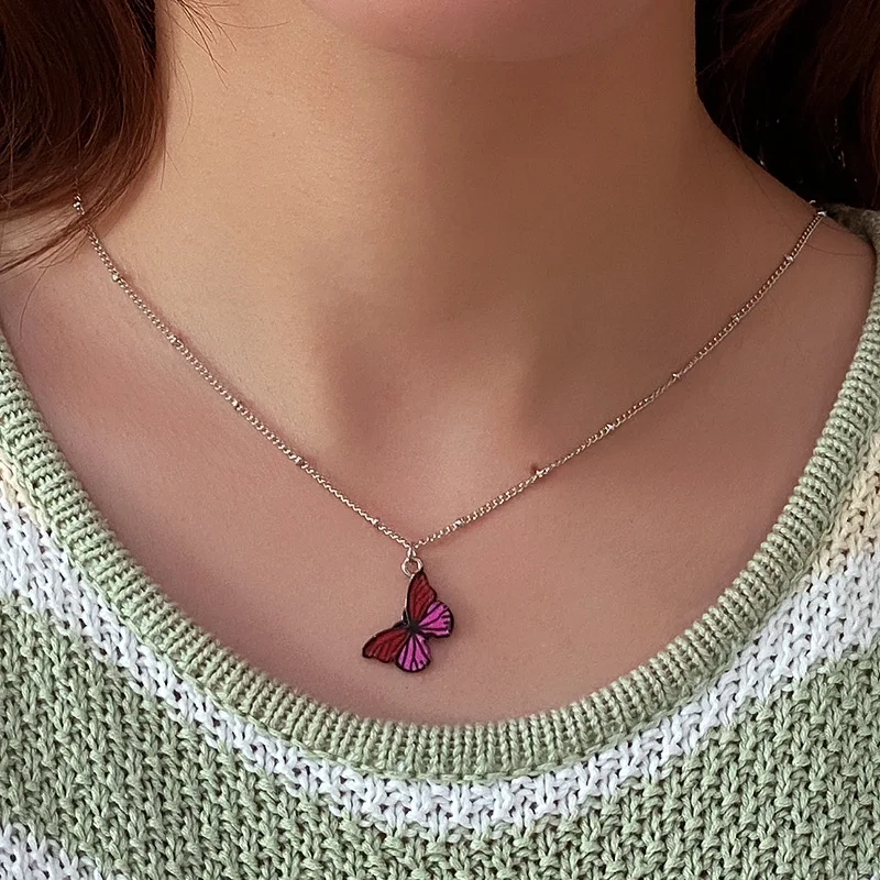 MiFaViPa богемное милое синее ожерелье чокер с бабочкой для женщин цепочка ключицы