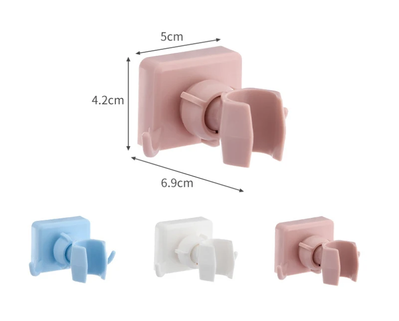 

Multi AdjustableShower Bracket Universal 180 Shower Head Holder Stable Rotation Self-Adhesive 2 Hooks Stand SPA Bathroom Tool