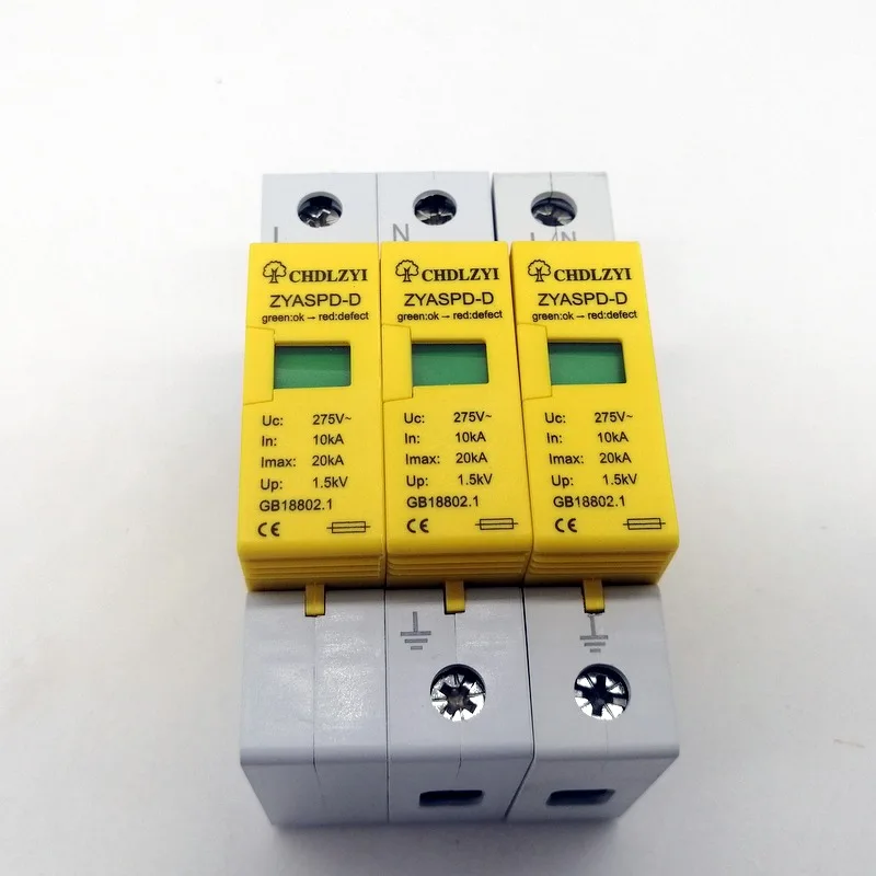 SPD DC 275V 3 P 10 ~ 20KA стабилизатор напряжения Schutz geryat Ableiter Niedrigen гаус 3-полюсный 1 + N