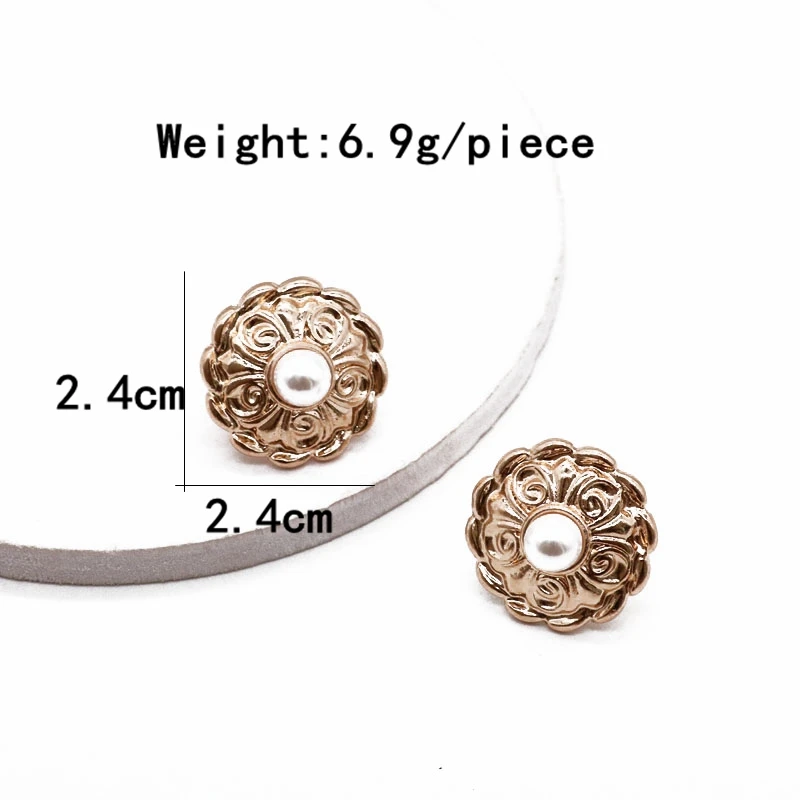 Круглые серьги-гвоздики из сплава креативный металлический жемчуг изящные