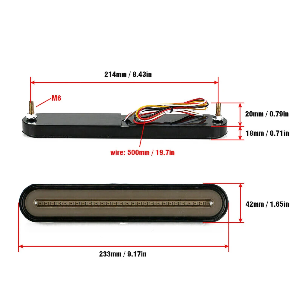 

2PCS Upgrade LED Car Trailer Light Bar Tail Brake Flowing Turn Signal Driving Lamp 4 Modes