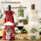 Рождественский подарок, чехол для винной бутылки, чехол для защиты от пыли, Дед Мороз, снеговик, Рождественское украшение для домашнего стола, новый год 2020