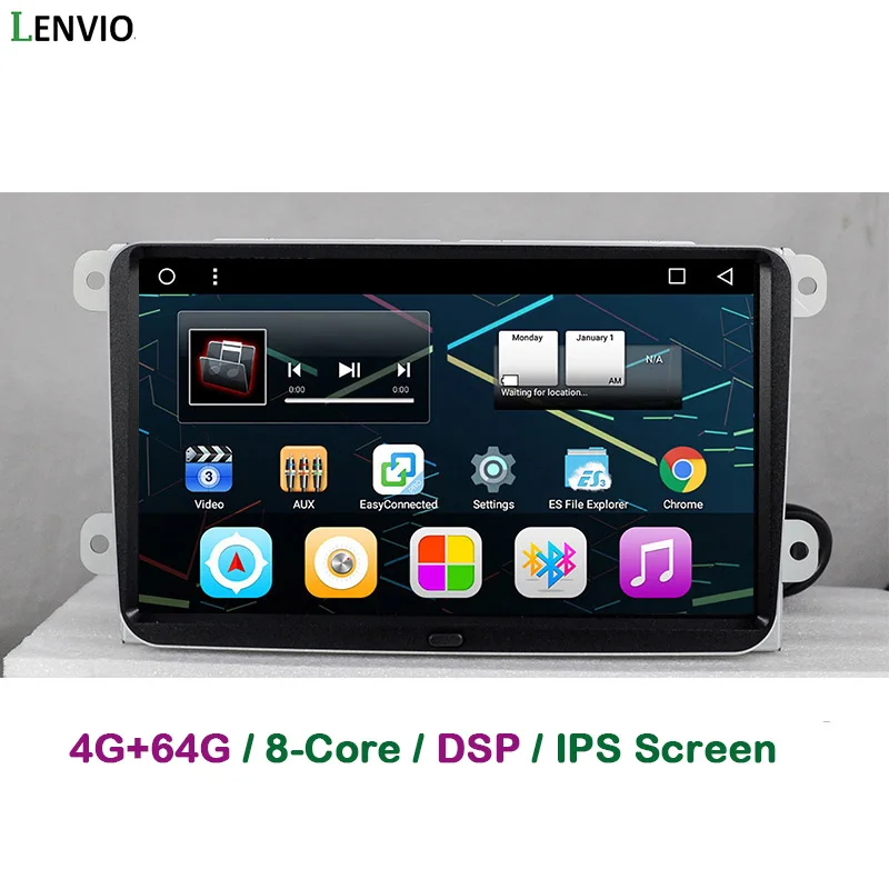 Lenvio ram 4G rom 64G Android 8 1 автомобильный dvd плеер радио gps Мультимедиа для VW Volkswagen