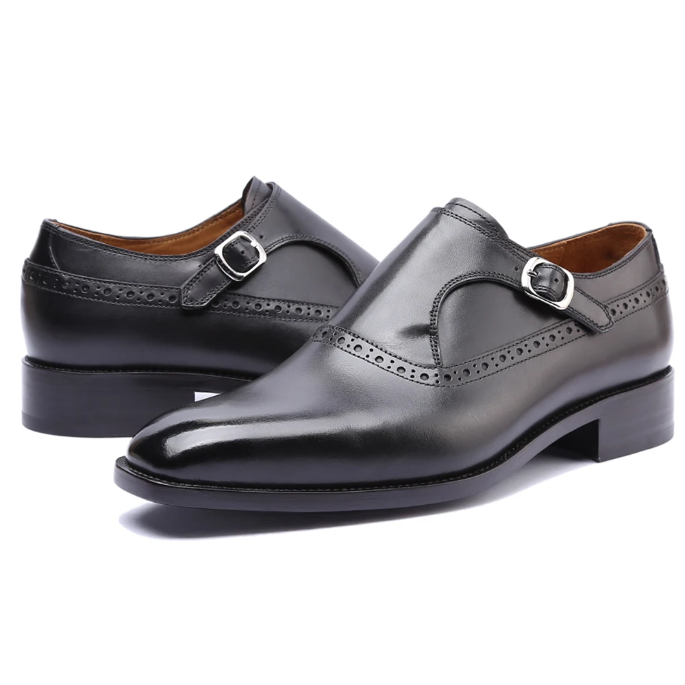 Мужские туфли-Монки из натуральной кожи Роскошная Брендовая обувь ручной работы