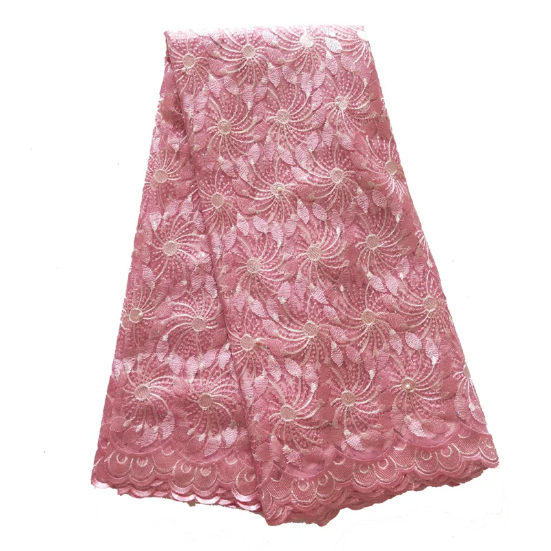 Африканская вышитая кружевная ткань для свадебного платья Высококачественная