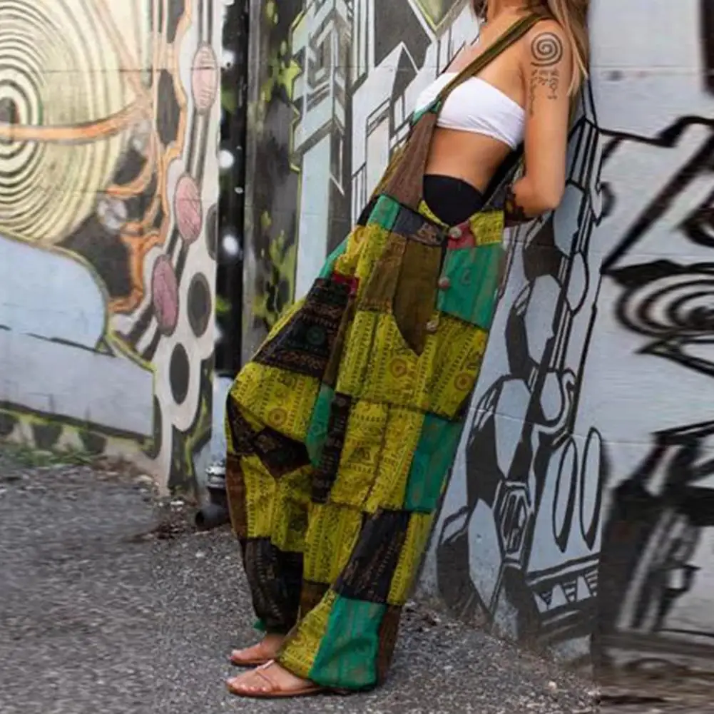 Комбинезон женский весенний мешковатый с широкими штанинами и принтом 3xl |