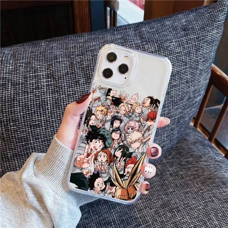 

Anime My Hero Academia Phone Case For iphone 12 11 8 7 6s 6 5 5s 5c se plus mini x xs xr pro max Transparent soft