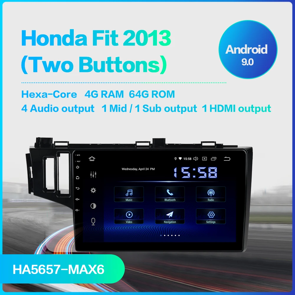 Автомагнитола Dasaita TDA7850 10 2 дюйма IPS Android 9 0 для Honda Fit Jazz GPS 2013 2014 2015 Bluetooth