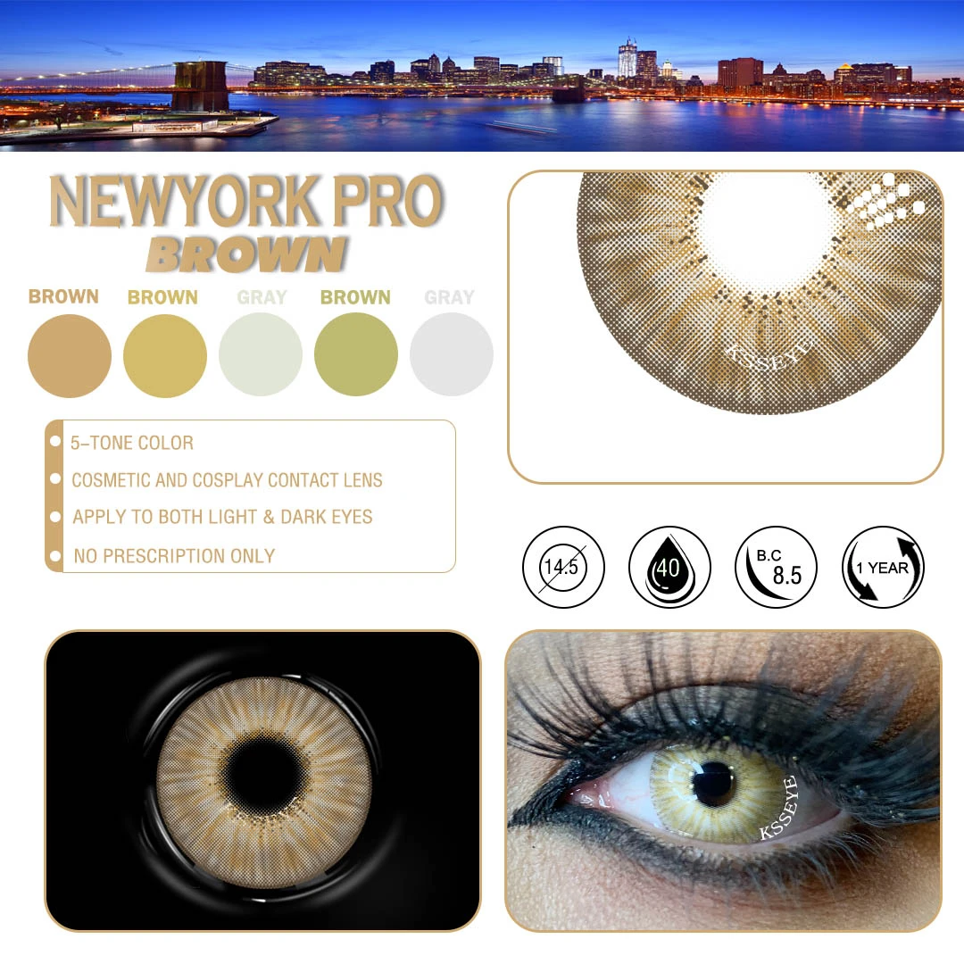 2021 new arrival 5tones color contact lenses for eyes newyorkpro series hotsale contact lense 100 cover deep eyes fast shipping free global shipping