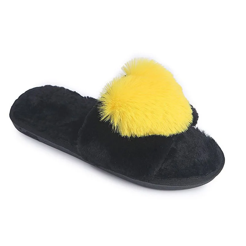 

Women Slippers Winter Shoes Flat Sweet Home Slippers Woman Indoor Shoes Fur Warm