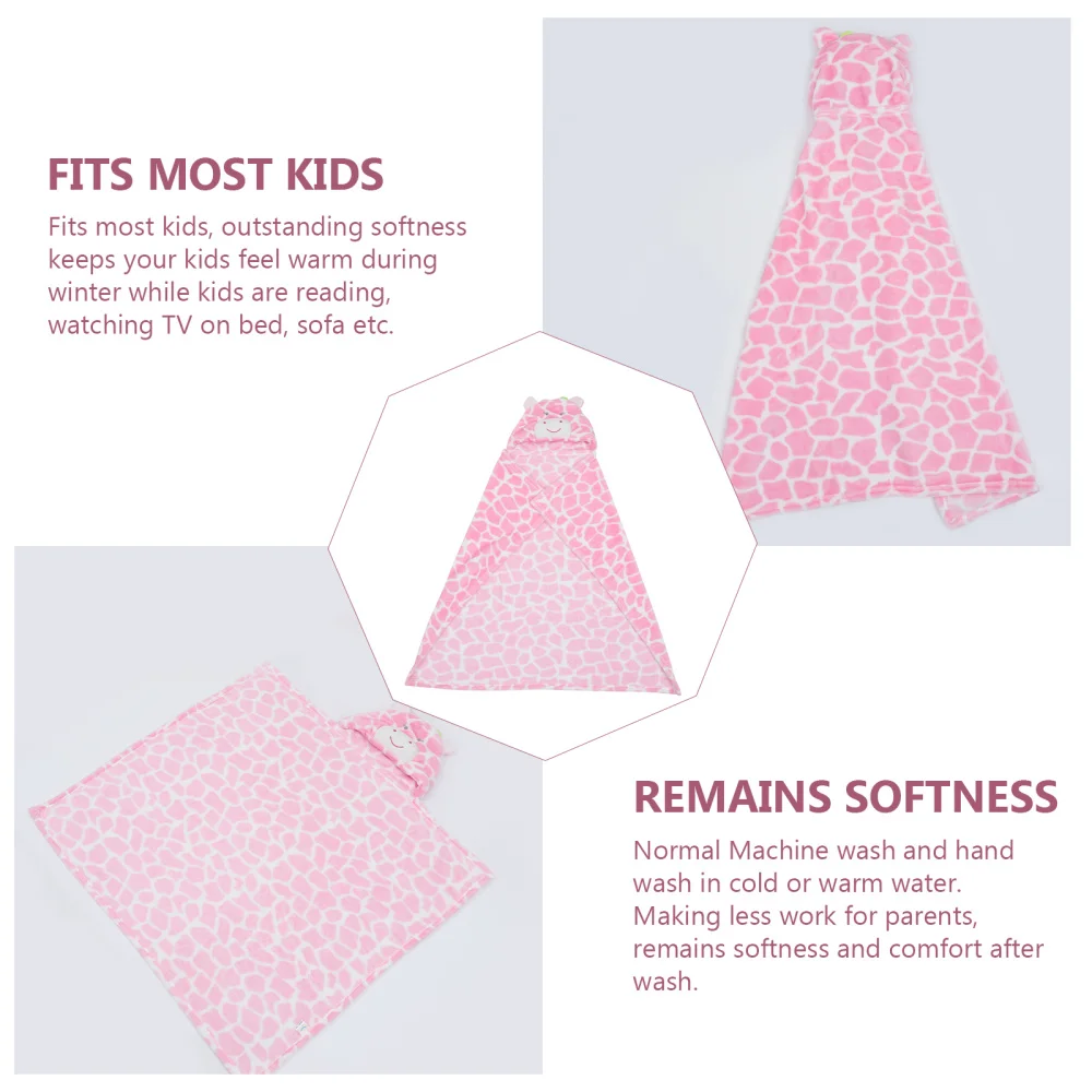 

Winter Warm Hooded Blanket Flannel Gentle Cartoon Hooded Cape for Kids