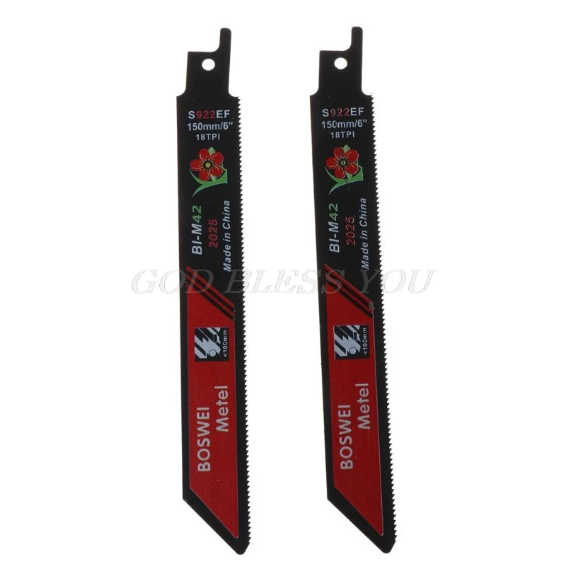 2PCS/SET Black Reciprocating Sabre Saw Blades for Cutting Metal Professional S922EF Accessory Kit Tool