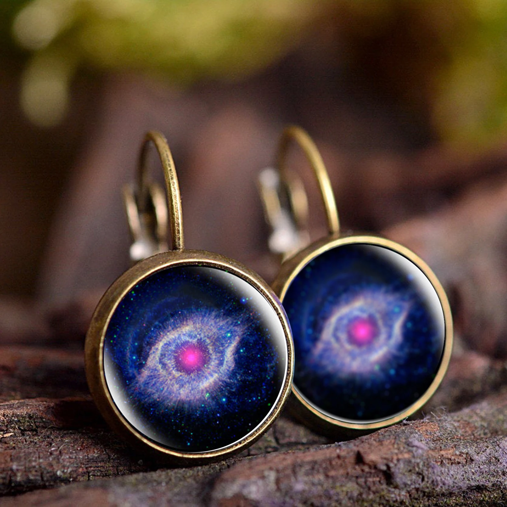 2019 Новые модные серьги с кабошоном из стекла Галактика Space Stud Earrings Glass Cabochon Mercury Planet Art Photo Dome Round Девочки Женщины Подарки.