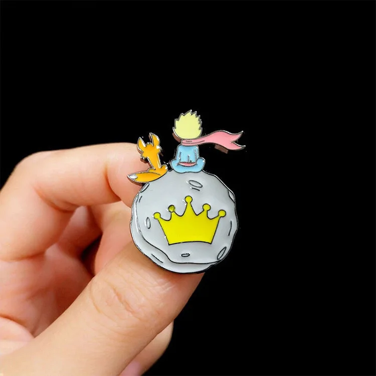 Металлическая брошь Little prince с мультяшным изображением милой лисы Антибликовая