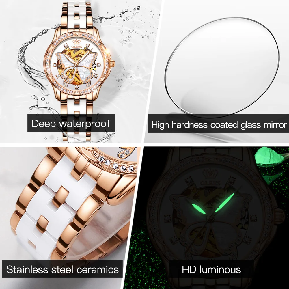 Designer Watch Mechanical Women Watch Fashion Switzerland Luxury Brand Ladies Wrist Watch Automatic Leather Strap Gift enlarge