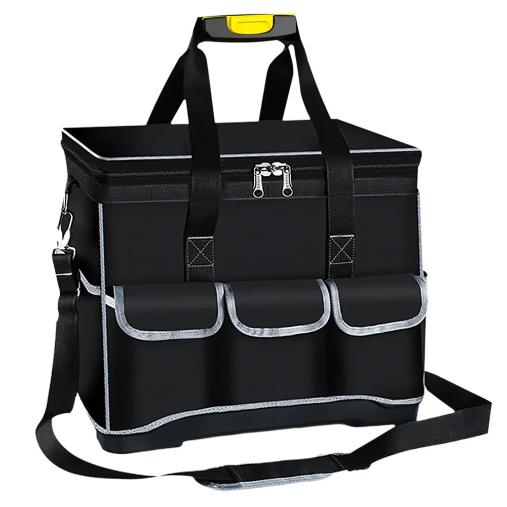 Цена Органайзер с ручкой и плоской основой, объемная холщовая ткань, для ремонта автомобиля, с несколькими карманами, фотостойкая сумка для хран...