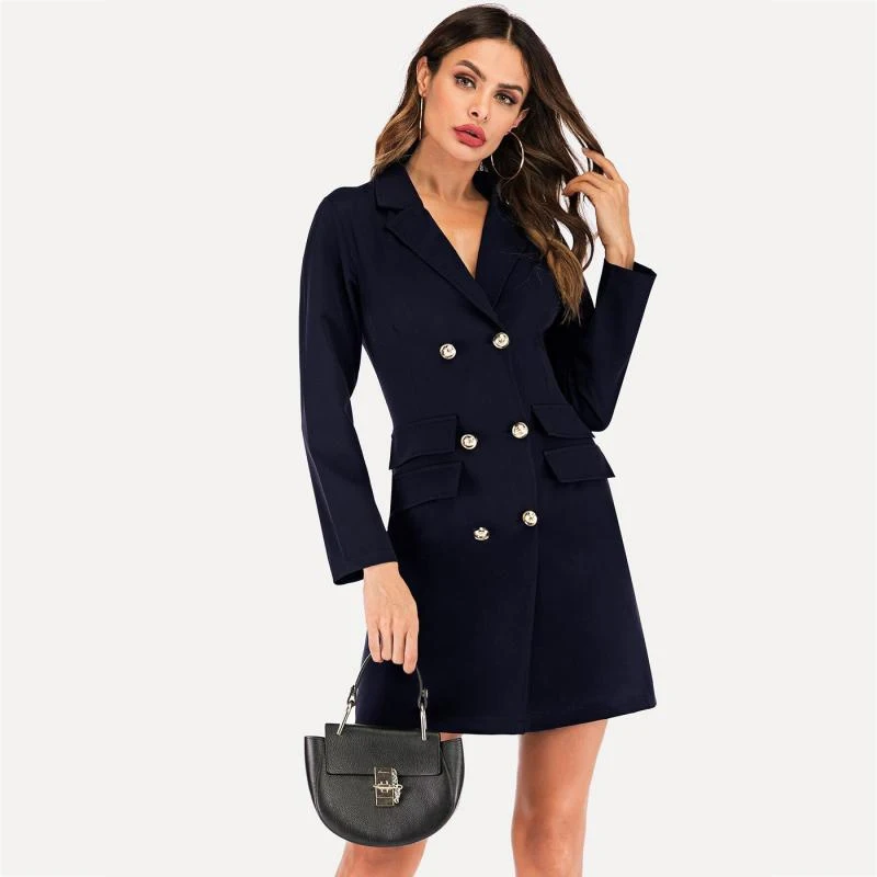 Женский блейзер в стиле ретро элегантный двубортный приталенный пиджак с