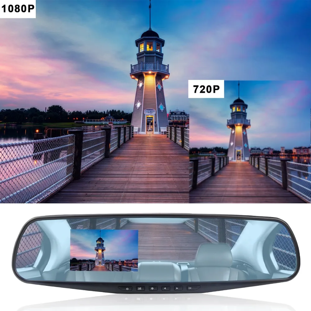 Dvr камера full HD dash cam зеркало заднего вида Камера авто dashcam рекордер dvr voiture с sd-картой видео регистратор в автомобиле видео