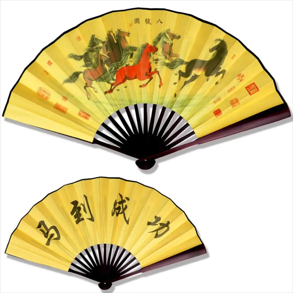 

Free Shipping Vintage Chinese Spun Silk Flower Printing Hand Fan Folding Hollow Carved Hand Fan Event & Party Supplies 1pcs