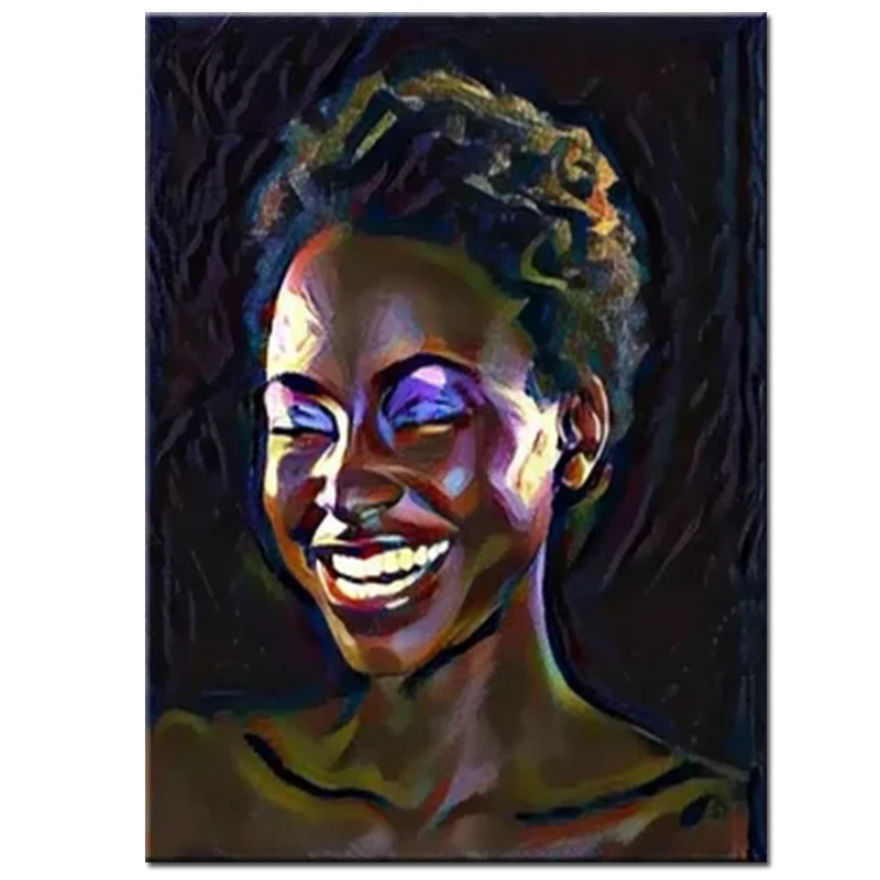 

happy Africa woman 5d diy diamond painting full square round rhinestone diamond mosaic embroidery decoration,