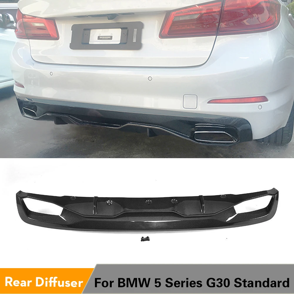 Carbon Fiber/FRP Unpainted Rear Bumper Exhaust Diffuser Lip for BMW 5 Series G30 Standard Sedan 4 Door 530i 540i 17-18