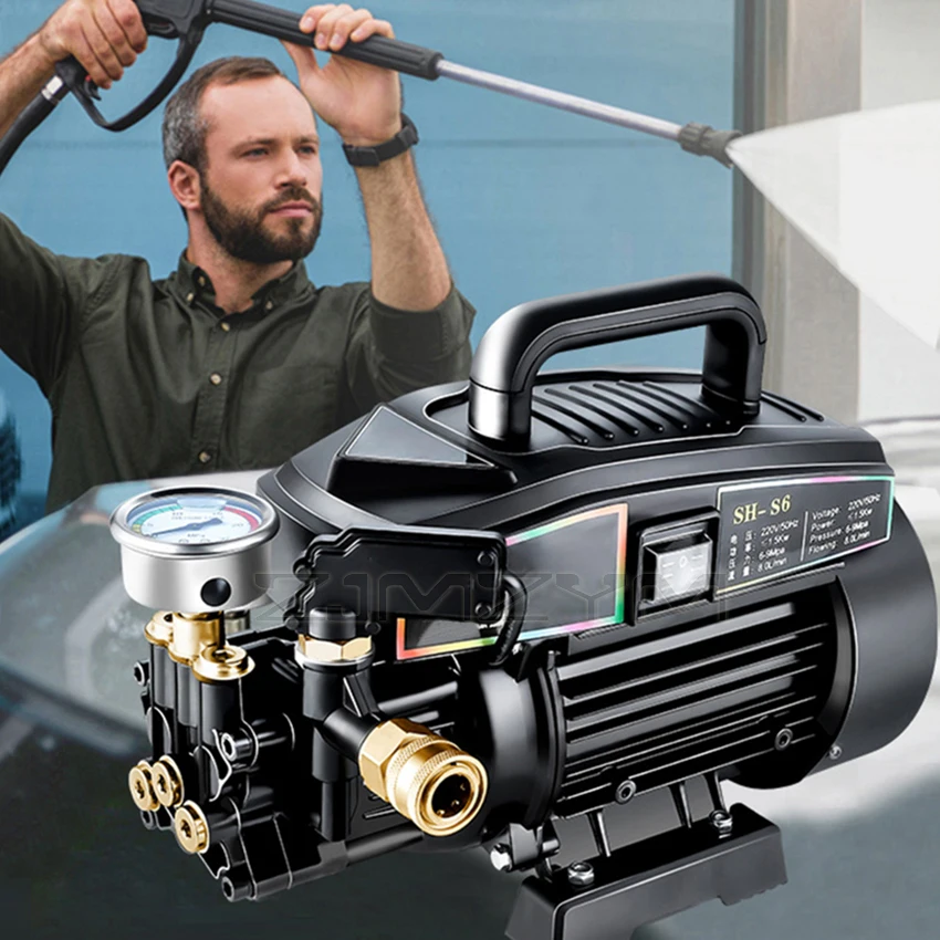 Limpo Portátil Casa Bomba Lavagem do Carro 220v Alta Potência Limpeza Automática Máquina Lavar Carro 2000w de Alta Pressã Sh-s6 o Mais